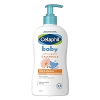 Baby Wash & Shampoo with Organic Calendula,Tear Free, Paraben, Colorant and Mineral Oil Free, 13.5 Fl. Oz (Packaging May Vary)