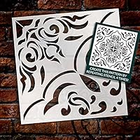 Wavy Diamond Tile Stencil by StudioR12 | Reusable Quarter Pattern for Bathroom Floor & Wall | DIY Kitchen Backsplash | Select Size (10 x 10 inch)