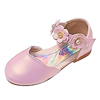 Girls Sandals Flowers Pearl Dress Shoes Anti Slip Mary Jane Princess Sandals Toddler Wedding Dance Party Shoes