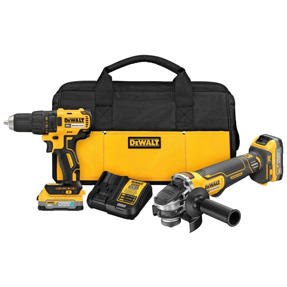 DEWALT 20V MAX Drill And Grinder Kit, Power Tool Set, 2 Batteries and Charger Included (DCK231E2)