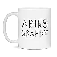Jaynom Aries Coffee Mug for Grampy | Zodiac Birthday Ceramic Tea Cup, 11-Ounce White