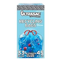 Ultrasac Blue Recycling Bags 33 Gallon 0.9 MIL, 33.5