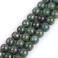 GEM-Inside Pyrite Gemstone Loose Beads 8mm Green Dyed Color Crystal Energy Stone Power for Jewelry Making 15