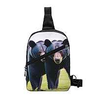 Bears Sling Bag For Women And Men Fashion Folding Chest Bag Adjustable Crossbody Travel Shoulder Bag