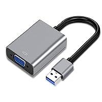 USB to VGA Adapter for Monitor Mac OS Windows 11/10 / 8, VGA to USB3.0 HDMI Converter for Laptop MacBook pro, USB3 VGA Cable Multiple Monitors for Desktop PC TV.