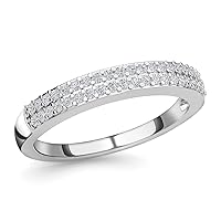 Shop LC Diamond Rings for Women Platinum Plated 925 Sterling Silver Anniversary Wedding Band Ct 0.25 I3 Birthday Gifts for Women