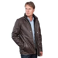 Men's Mid Length Classic Warm Leather Biker Jacket