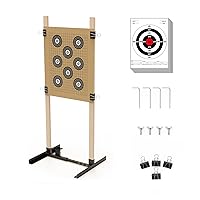 KNINE OUTDOORS Shooting Target Stand for Outdoors, Durable Paper Target Holder with Stable Adjustable Base for Paper Shooting Targets Cardboard Silhouette, H Shape, USPSA/IPSC, IDPA Practice, 1 Pack