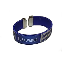 EL Salvador Blue Country Flag THICK C' Bracelet Wristband.. New