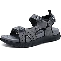 KuaiLu Mens Hiking Sandals With Arch Support Sport Recovery Athletic Walking Sandals For Man Outdoor Summer Casual Thick Cushion Beach Water Fisherman Sandal Size 7-14