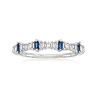 Ross-Simons 0.14 ct. t.w. Diamond and .10 ct. t.w. Sapphire Stackable Ring in 14kt White Gold