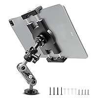 Aluminum Heavy Duty Drill Base Tablet Holder Car Mount Dashboard, 360° Adjustable 2-Stage Stand for 4.7-12.9