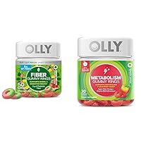 OLLY Fiber Gummy Rings, 5g Prebiotic Fiber, FOS (Fructo-oligosaccharides), Digestive Support & Metabolism Gummy Rings, Apple Cider Vinegar, Vitamin B12, Chromium, Energy and Digestive Health