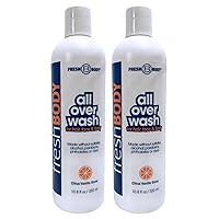 Fresh Body FB All Over Wash for Hair, Face & Body - Shampoo and Body Wash for Men & Women, Citrus Vanilla Grove Shower Gel, 10.8oz (2 Pack) Made without Alcohol, Sulfates, Dyes or Parabens