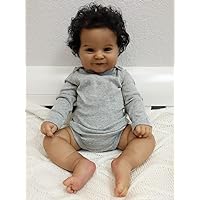 Reborn Baby Dolls 20 Inch Black Skin Soft Cloth Baby Girl Suitable for Breastfeeding Training
