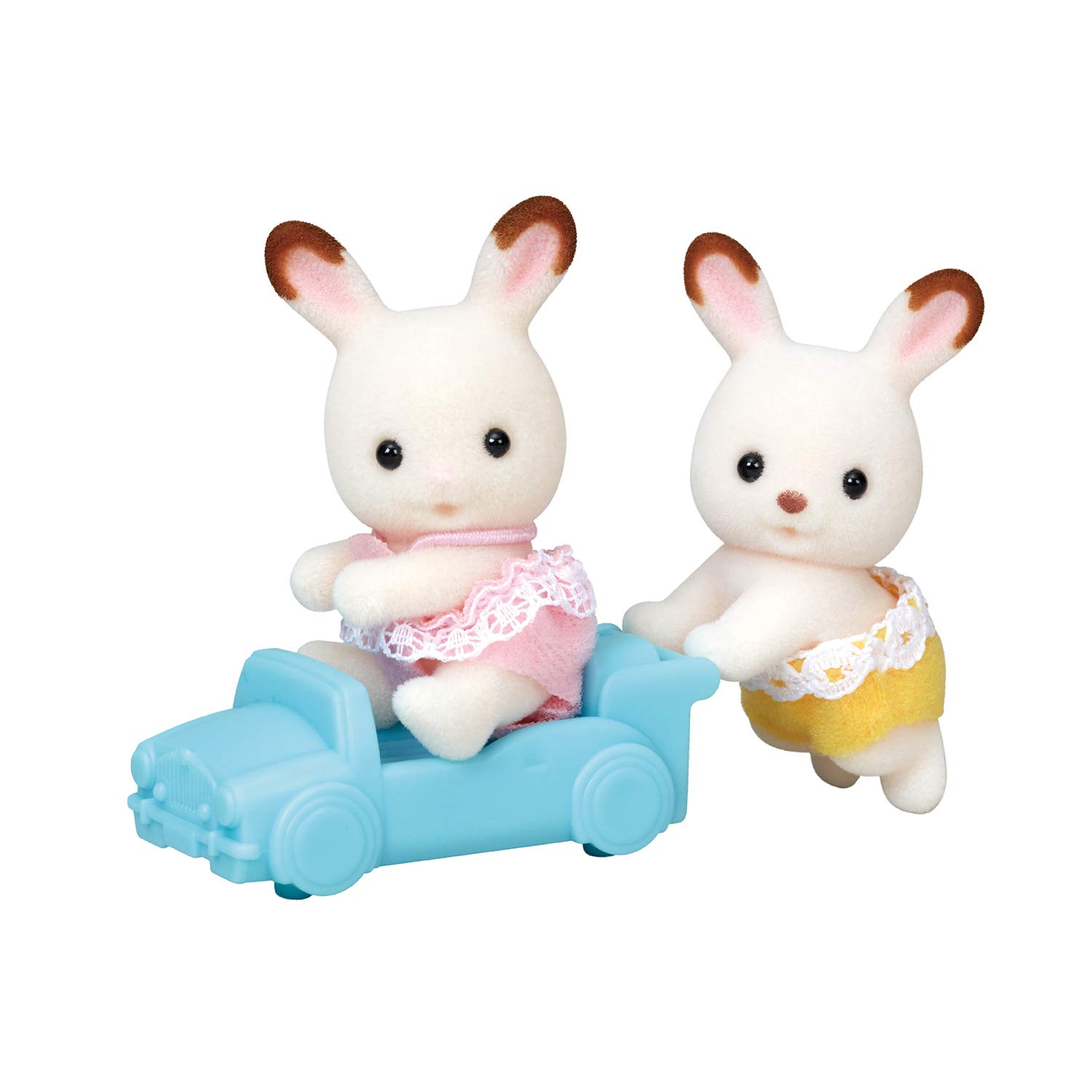 Calico Critters Hopscotch Rabbit Twins, Assorted, Dolls, Collectible Toys (ASSORTED STYLES) , White