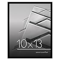 Americanflat 10x13 Picture Frame in Black - Thin Border Photo Frame with Shatter-Resistant Glass, Hanging Hardware, and Built-in Easel for Horizontal or Vertical Display Formats for Wall or Tabletop