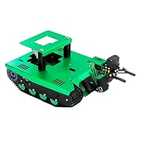 Yahboom Tracked Robotic Car Chassis Starter Kits Sciences Eduactional Model for Arduino Raspberry Pi Smart Robot Tank Shock Absorption Car Chassis 3-DOF Robot Arm