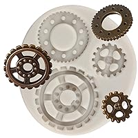 Steampunk Gear Silicone Fondant Molds For Cake Decorating Cupcake Topper Candy Chocolate Gum Paste Polymer Clay Set Of 1