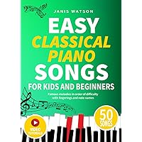 EASY CLASSICAL PIANO SONGS FOR KIDS AND BEGINNERS: Famous melodies in order of difficulty with fingerings and note names (Easy Piano Sheet Music for Kids and Beginners)