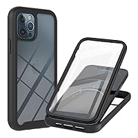 IVY 3in1 Heavy Armor Rugged Case with Built-in Screen Protector for iPhone 12 Pro Max Case - Black