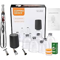Electronic Pain Relief Therapy Sets, 3-in-1 Merídiān Energy Pulse Acupuncture Pen & Electric Cupping Massager, Self Massage Tools Muscle Tension Healing