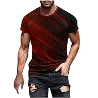 Men 3D Fashion Graphic Tshirts Light Shadow Gradient Print Tee Top Casual Short Sleeve Crewneck Workout Muscle Shirt