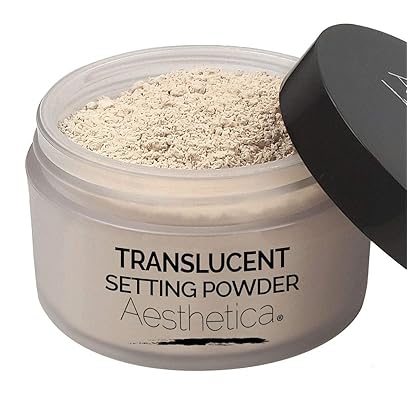 Aesthetica Translucent Setting Powder – Matte Finishing Makeup Loose Setting Powder – Flash Friendly Translucent Powder Foundation - Loose Face Powder Includes Velour Puff