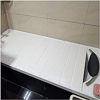 Bath Lid Dust Board Bathtub Lid White Bathtub Tray PVC Thicker Folding Not Taking Up Space Convenient Storage (Color : White, Size : 110x75x0.7cm)