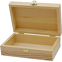 Unfinished Wood Box with Hinged Lid, Wooden Jewelry Box (10.75 x 8 x 5.75  In)