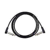 D'Addario Accessories Guitar Patch Cable - Pedalboard Cable - Custom Series - Geo Tip Plugs - 3 Ft - Right Angle Ends
