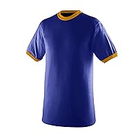 Augusta Sportswear XX-Large Ringer Tee Shirt, Purple/Gold