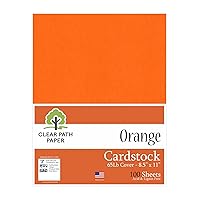 Clear Path Paper - Orange Cardstock - 8.5 x 11 inch - 65Lb Cover - 100 Sheets