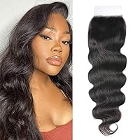Nadula HD 5x5 Lace Closure Pre Plucked Deep Parting 10A Brazilian Virgin Human Hair Body Wave Free Part Undetectable Lace Closure Natural Color 14 Inch