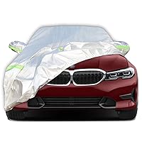 6-Layers Premium Sedan Car Cover Waterproof All Weather Weatherproof UV Sun Protection Snow Dust Storm Resistant Outdoor Exterior Custom Form-Fit Full Padded Car Cover with Straps 178