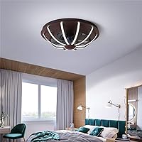 Fanps, Metal Ceiling Fan with Lighting Modern Bright Dimmable Led Ceiling Light with Remote Control Q-Uiet Fan 64W Ceiling Light/Brown