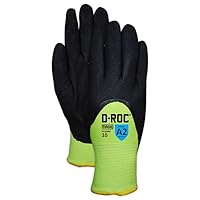MAGID Waterproof Thermal Level A2 Cut Resistant Work Gloves, 1 PR, Enhanced Grip, Sandy Nitrile Coated (Nitrix), Size 9/L, 13-Gauge Hyperon Shell (HV200W)