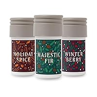 Peace On Earth Holiday Mini Bundle - Includes Majestic Fir, Holiday Spice and Winter Berry - Works with Aera Mini Diffuser, Mini Scent Capsule Size