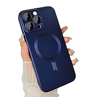 Magnetic case for iPhone 14 Pro Max Phone Case for Women, Matte Luxury Soft Metallic Luster Design with Camera Lens Protector, Compatible for Magsafe Case for iPhone 14 Pro Max 6.7