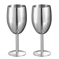 Visol Jacqueline Stainless Steel Champagne Glass (2 Pack), Silver
