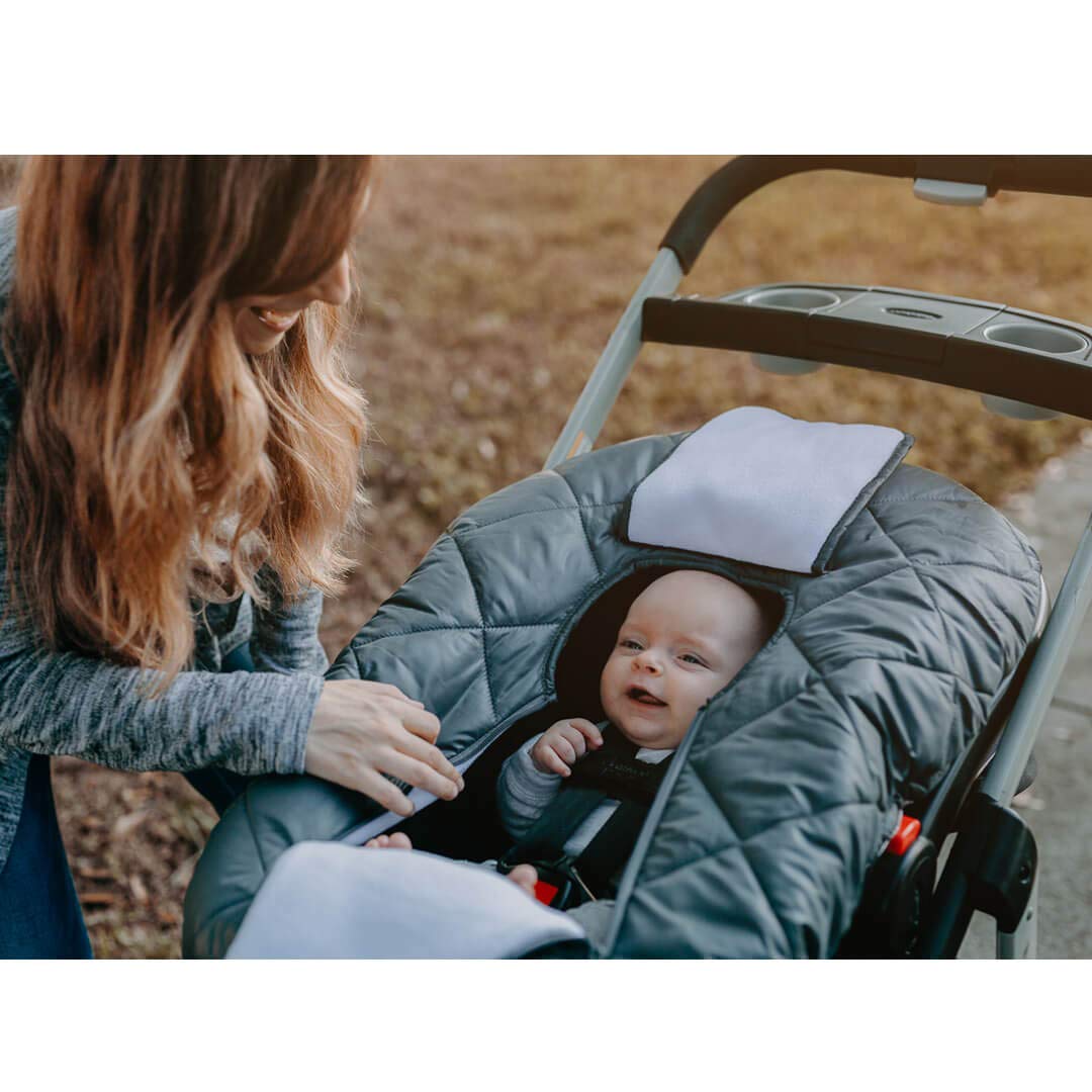 Cozy Cover Premium Infant Car Seat Cover (Charcoal) with Polar Fleece - The Industry Leading Infant Carrier Cover Trusted by Over 6 Million Moms for Keeping Your Baby Warm