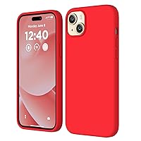 Compatible with iPhone 15 Case, Liquid Silicone Case, Full Body Shockproof Protective Cover [Soft Microfiber Lining], Slim Thin Phone Case for iPhone 15 6.1 inch, Red