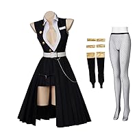 Haikyuu Women Goth Dress With Stockings Garters Choker Gothic Cosplay  Costume Halloween