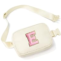 Mothers Day Gifts for Mom - Cross Body Bag for Woman, Initial Belt Bag White Fanny Pack Crossbody Bags for Women Travel Gifts for Women E