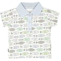 Kushies Baby-Boys Newborn Gone Fishing Short Sleeve Polo Shirt