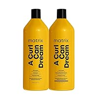 Matrix A Curl Can Dream Deep Cleansing Shampoo and Rich Hair Mask Set | Clarifying Shampoo, Removes Build Up | For Curly & Coily Hair | Silicone & Paraben Free | Manuka Honey | Packaging May Vary