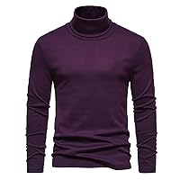 Men's Turtleneck T Shirts Lightweight Long Sleeve Tee Slim Fit Fall Shirts Soft Comfy Undershirts Thermal Tops