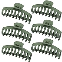 WHAVEL Green Hair Clips Matte Large Hair Claws 4.3 Inch Nonslip Large Claw Clip for Women and Girls Banana Clips Jaw Clips Strong Hold Hair Clips for Thick Hair(Green)