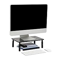 Mind Reader Monitor Stand, Height Adjustable, Ventilated Laptop Riser, Office, Metal, 14.5