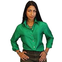 Classic Silk Button-Down Shirt for Women 100% Silk - 7 Colors